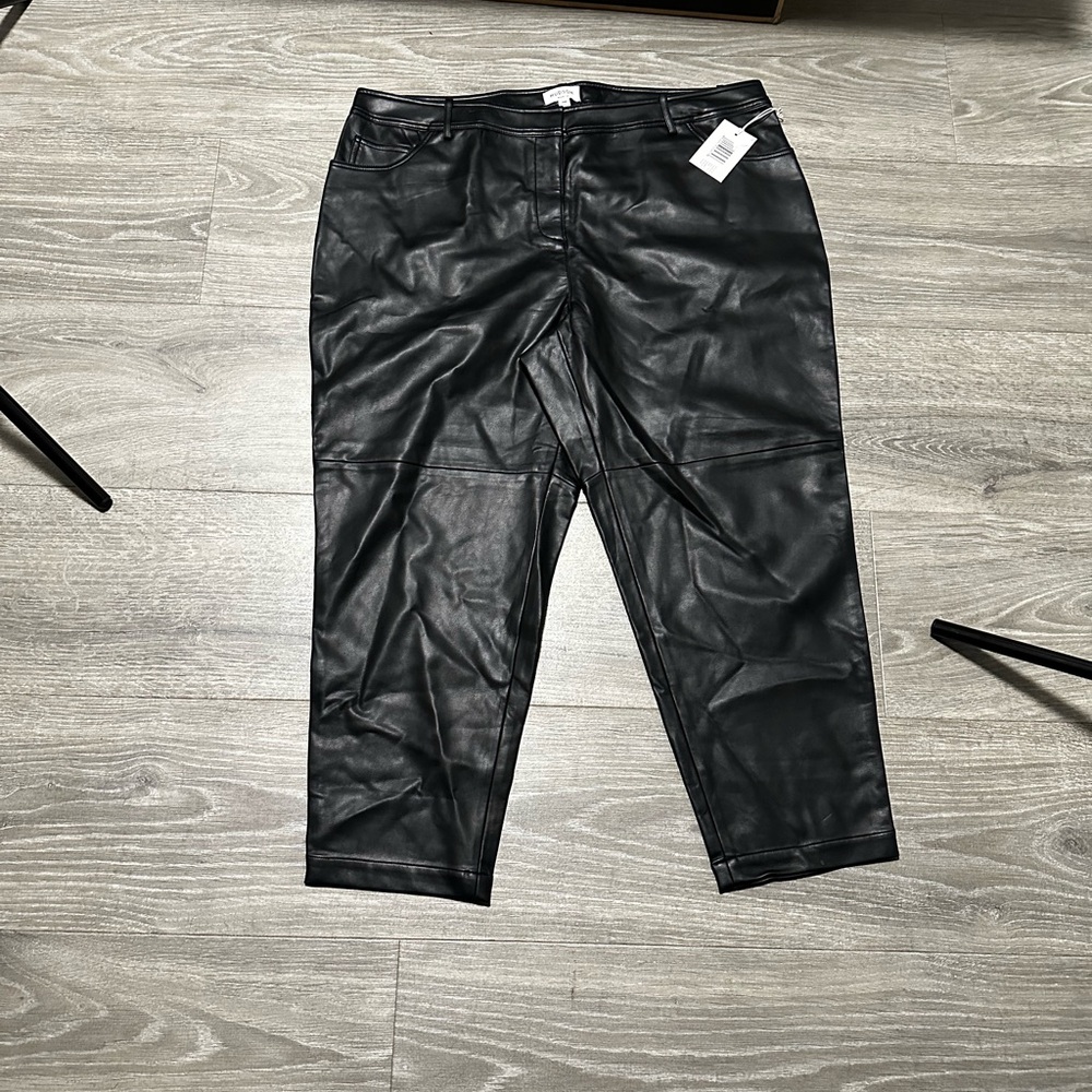 NWT Hudson North Black Faux Leather Pants-18W